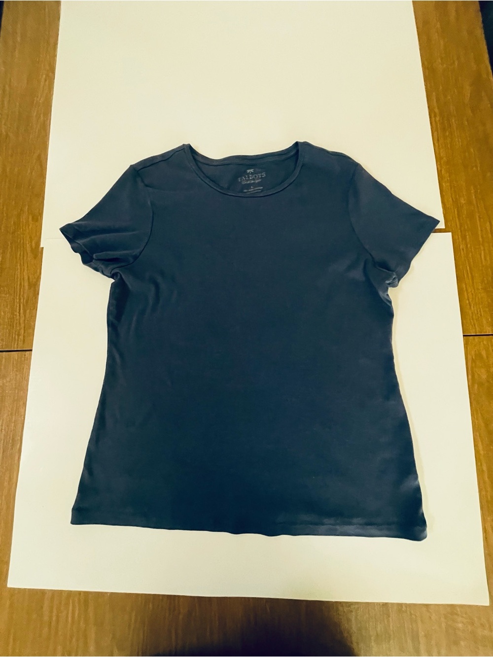 Talbots Black Short Sleeve Crewneck Tee
